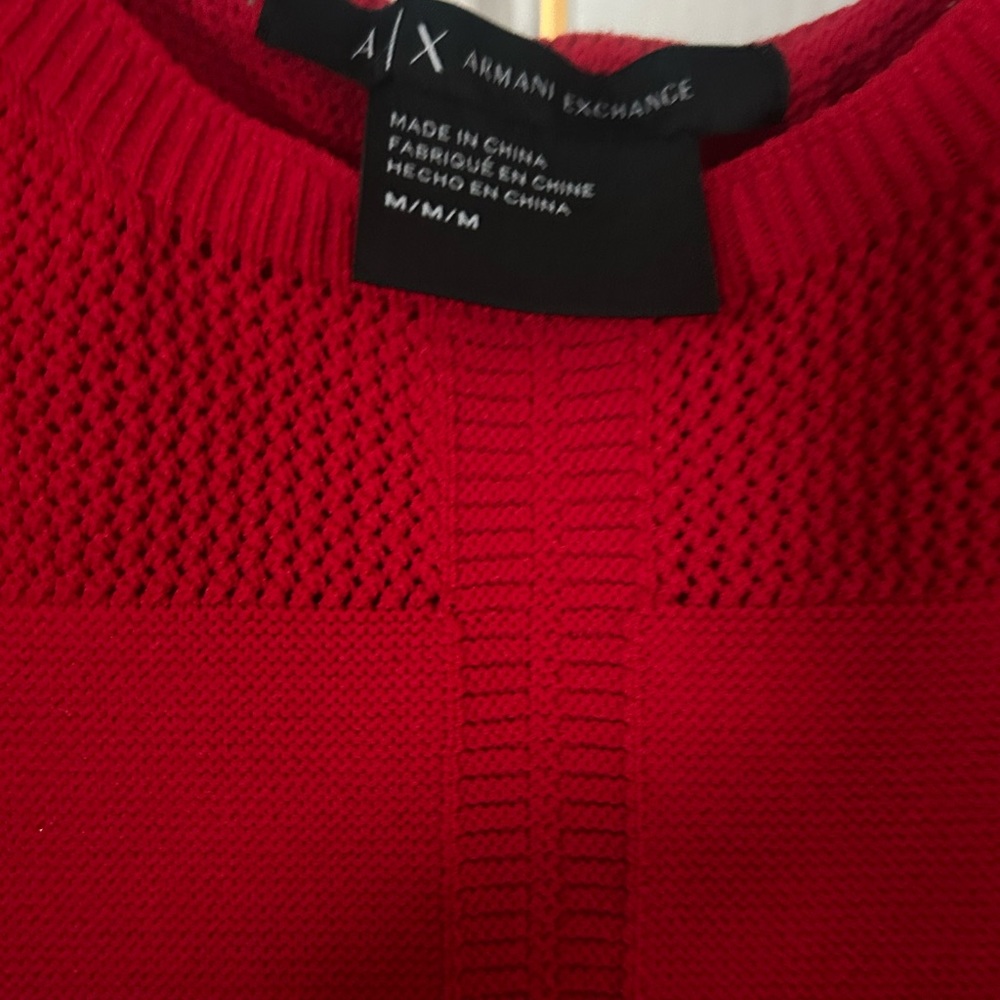 Armani Exchange Vibrant Red Knit Top